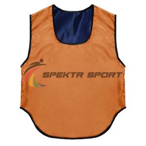 Купить Манишка футбольная двусторонняя Spektr Sport оранжево-синяя, р. 36-40 в Чусовое 