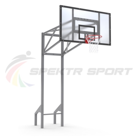 Купить Стойка баскетбольная уличная усиленная со щитом из оргстекла, кольцом и сеткой SP D 413 в Чусовое 